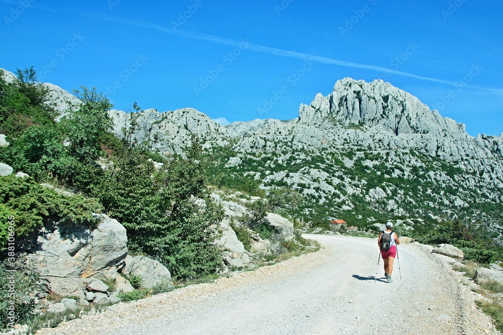 Fototapeta premium Croatia-view of the tourist and rocky city of Tulove Grede in the Velebit National Park