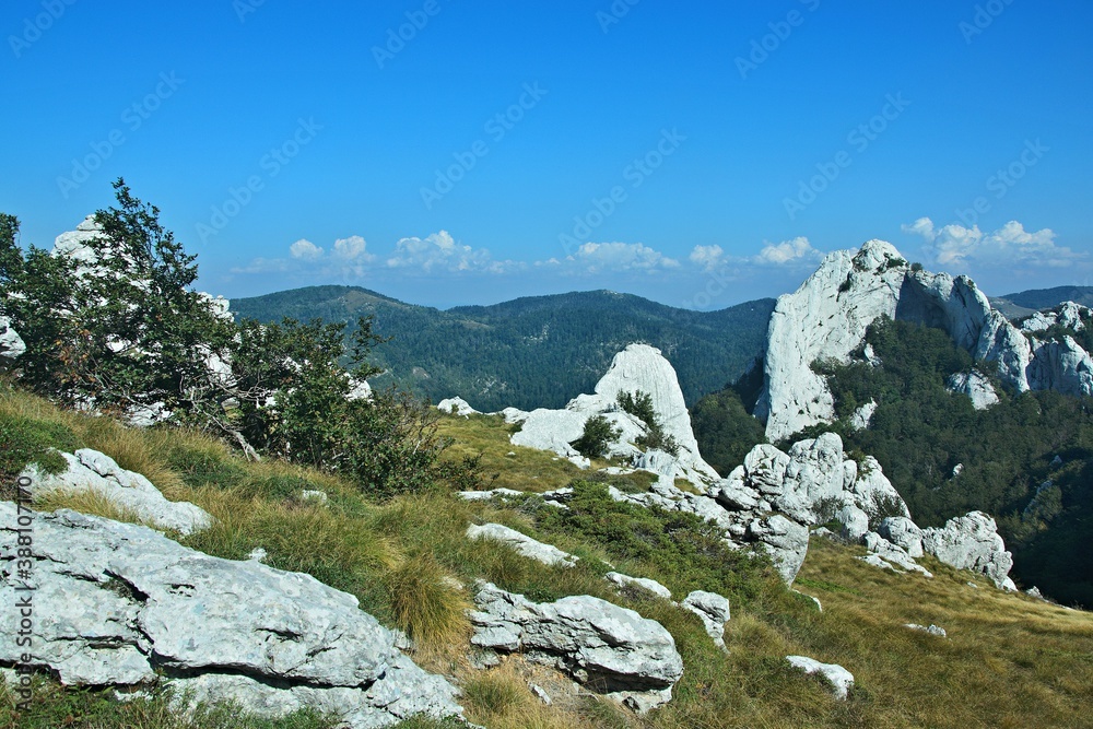 Croatia-view of the rock town of Dabarski kukovi in the Velebit National Park
