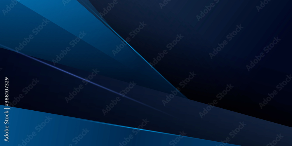 Dark navy blue abstract presentation background with geometric 3D triangles and light leaks Dark navy blue abstract presentation background with geometric 3D triangles and light leaks