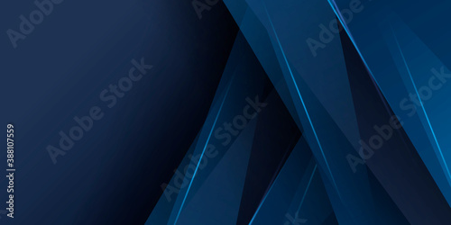Abstract blue background with lights and geometric triangles