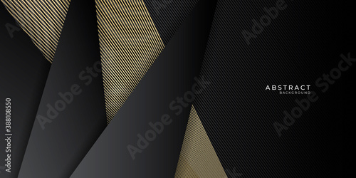 Elegant luxury gold black geometric triangles abstract background