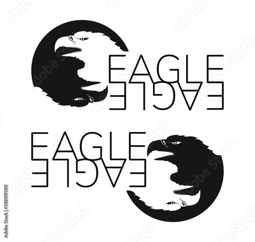 Vector double eagle head logo