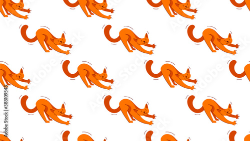 Funny cartoon cats seamless...