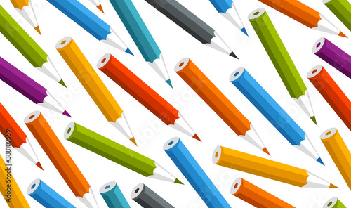 Colorful pencils seamless v...