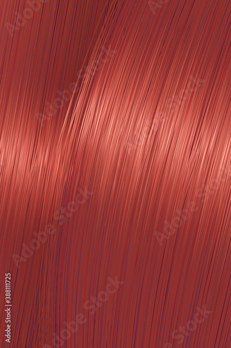 Realistic bright red straight hair texture background