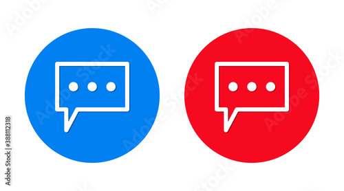 Comment icon flat trendy round button set