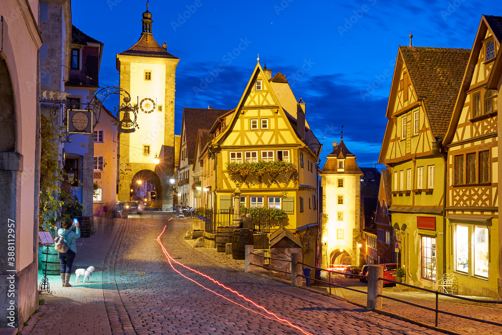 Rothenburg ob der Tauber is a medieval town in Bavaria, Germany.