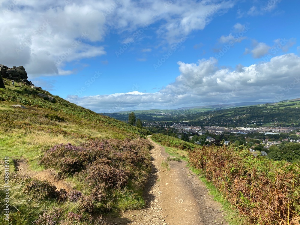 View from the Cow and Calf rocks, looking over Ilkley, and toward Skipton View from the Cow and Calf rocks, looking over Ilkley, and toward Skipton