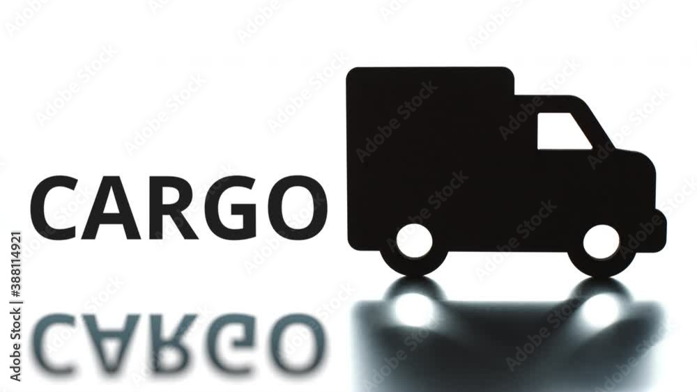 CARGO text unloaded from the truck icon CARGO text unloaded from the truck icon