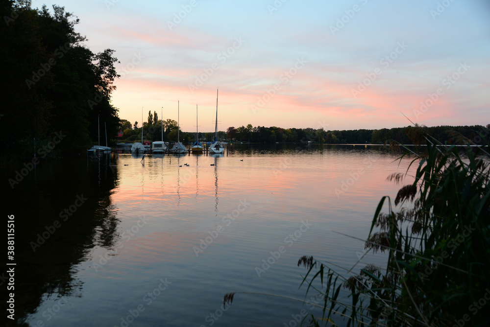 Fototapeta premium Abend am Schwielochsee