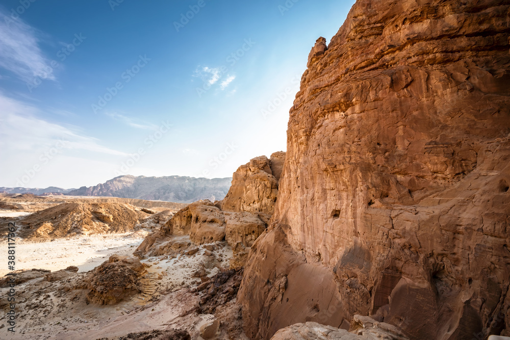 Picturesque landscape in Timna National Park in the Arava Valley near Eilat. Israel.