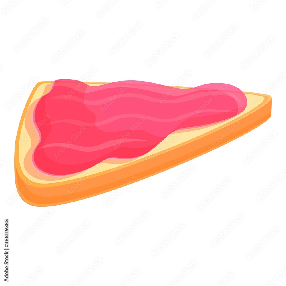 Breakfast jelly sandwich icon. Cartoon of breakfast jelly sandwich vector icon for web design isolated on white background