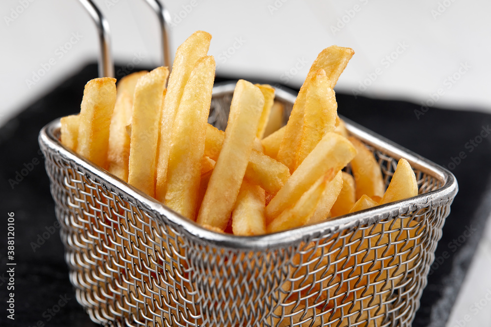 fried french fries in the basket fried french fries in the basket