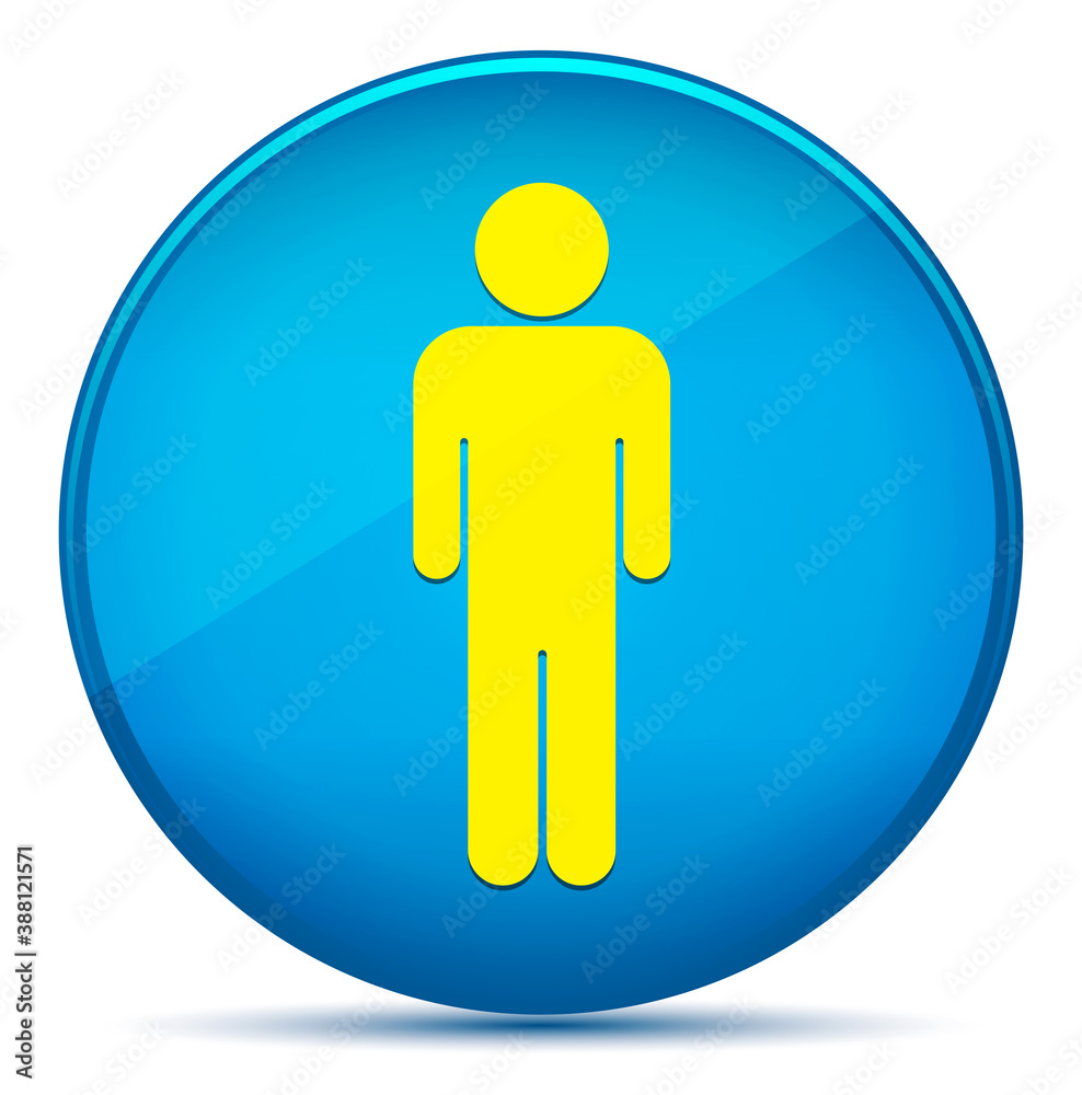 Man icon modern flat cyan blue round button Man icon modern flat cyan blue round button