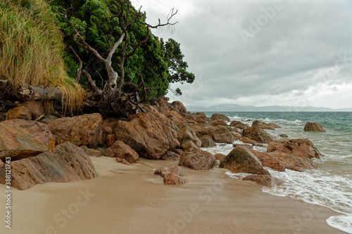 NP Coromandel - Coromandel Peninsula on the North Island of New Zealand, Bay of Plenty, natural barrier protecting the Hauraki Gulf and the Firth of Thames. Natural landscape photo