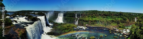 Panoramic view from the top of Iguacu falls