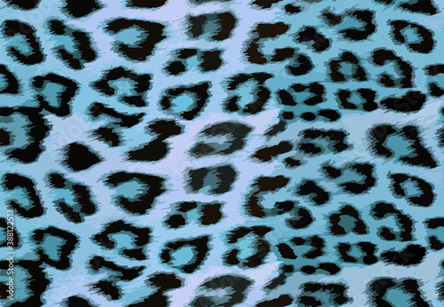 Full seamless cheetah and leopard animal skin pattern vector. Design for soft blue and black cheetah colored textile fabric printing. Suitable for fashion use.