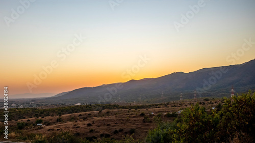 sunset in the ittin mountain in salalah