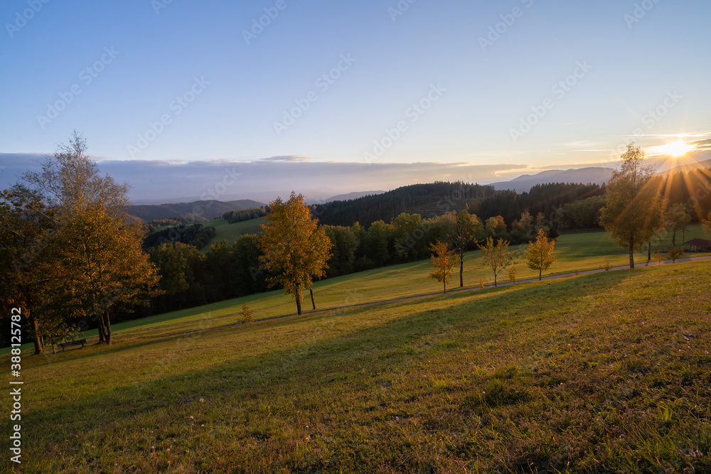 Fototapeta premium Sonnenuntergang im Schwarzwald
