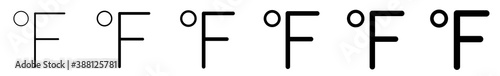 Degree Fahrenheit Icon Set | Degree Fahrenheit Vector Logo | °F Isolated Collection
