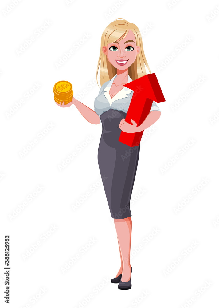 Beautiful businesswoman cartoon character. Beautiful businesswoman cartoon character.