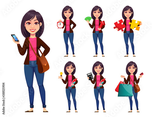 Beautiful businesswoman cartoon character