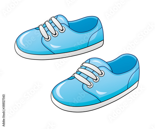 Blue sneakers shoes isolated