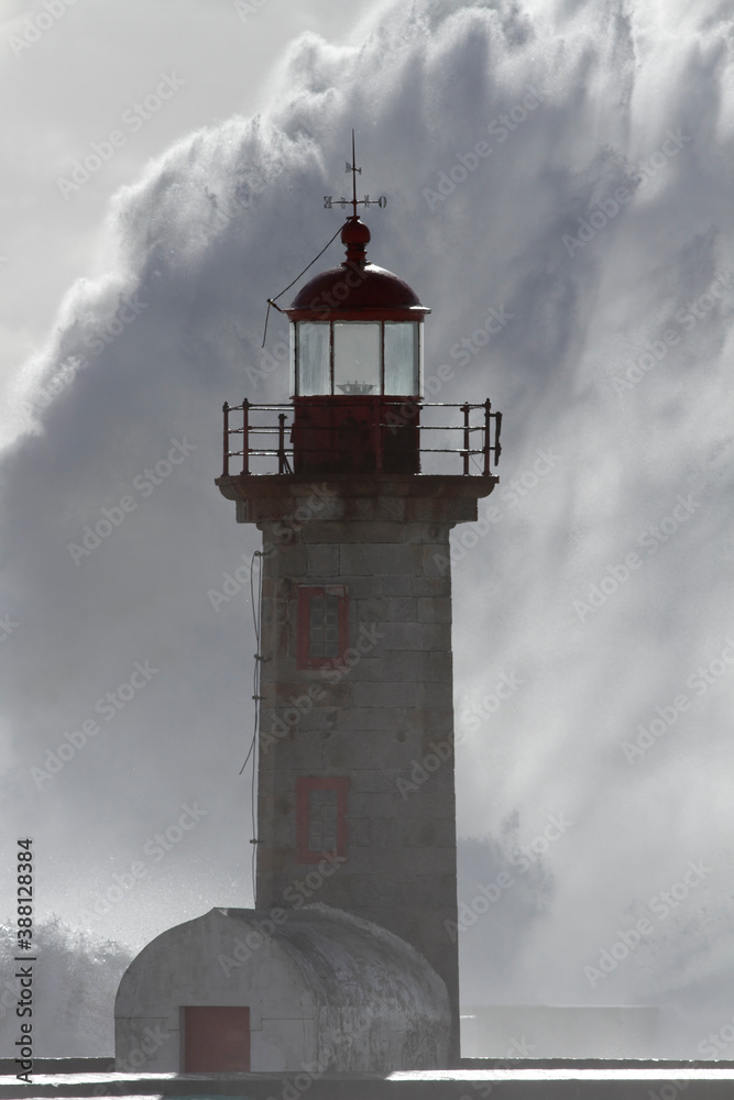 Soft backlit splash in the old lighthouse
