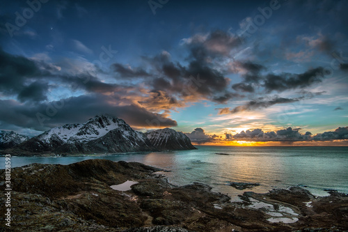 Due to the warm Gulf Stream, Lofoten has a much milder climate than other parts of the world at the same latitude.  photo