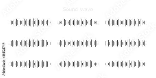 Set sound or audio wave icon. Sound wave for social media and music app. Vector graphic design
