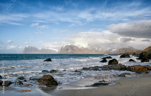 A coastal scene from Flakstad island, lofoten archipelago