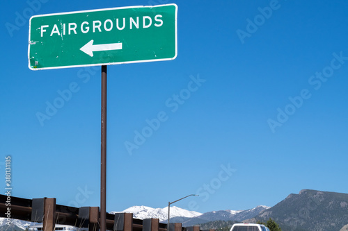 sign on the road fairgrounds