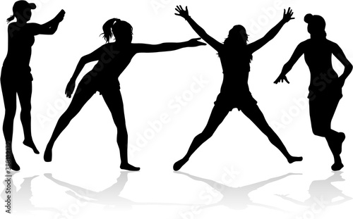 Group of people. Black silhouettes..Conceptual illustration.