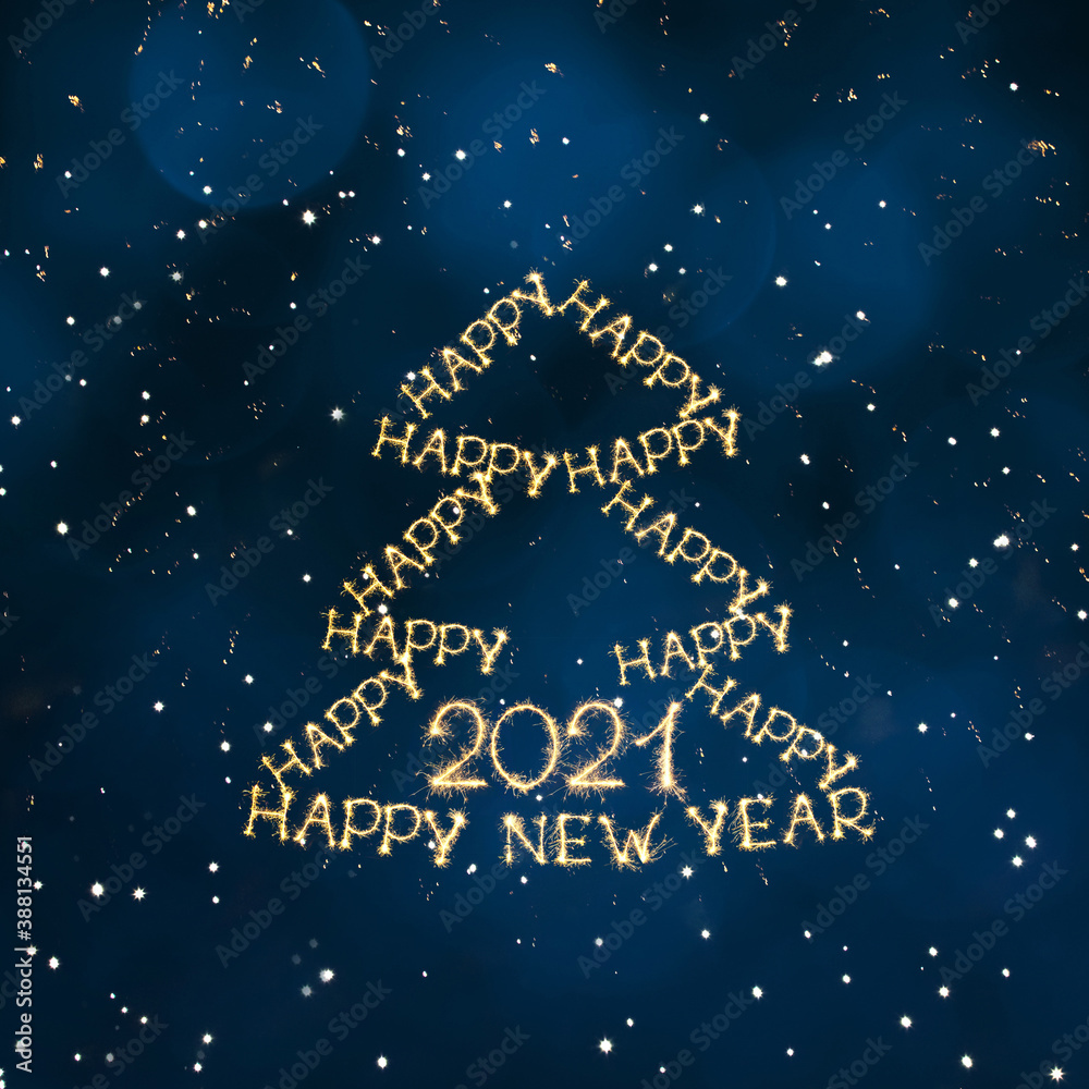 Greeting card Happy New Year 2021