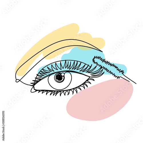 An eye in a hand drawn linear style.