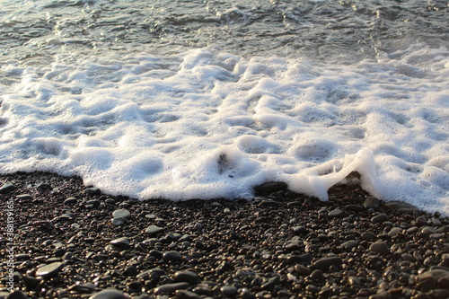 Fototapeta Naklejka Na Ścianę i Meble -  beautiful wave on the sea running to the shore