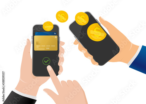 3d online transferring concept for web design. Isometric vector. Web design, mobile app. Phone icon vector.