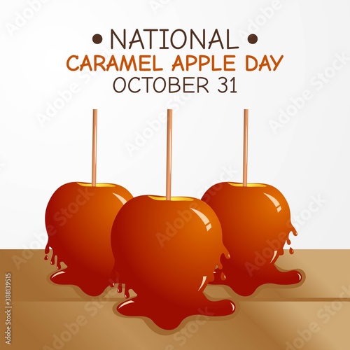 National Caramel Apple Day Vector Illustration