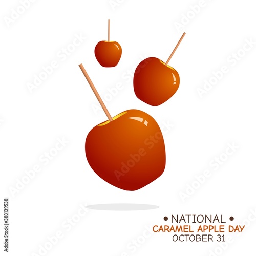 National Caramel Apple Day Vector Illustration