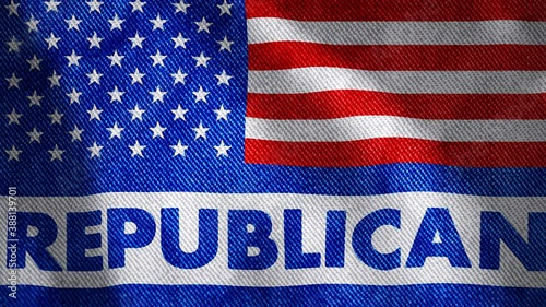 Republican Party Patriotic Flag, Animated Background US Political Banner