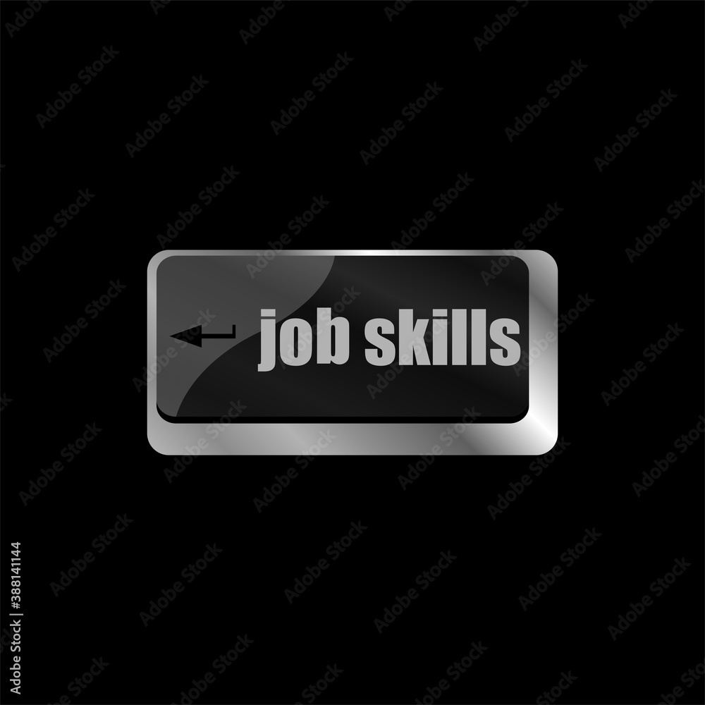 Computer keyboard with job skills key. business concept Computer keyboard with job skills key. business concept