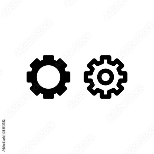 Gear Icon Vector isolated on white background, Flat Design Engineering Illustration.