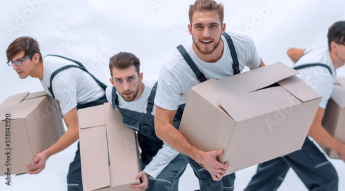 Responsible movers in a hurry to do their job.