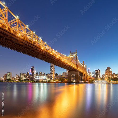 USA, New York, New York City, Ed Koch Queensboro Bridge illuminated at night photo