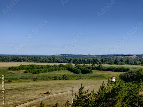 landscape with river and blue sky