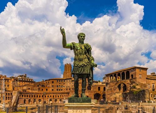 Caesar Augustus statue first emperor at the Roman Forum Rome Lazio Italy landmark photo