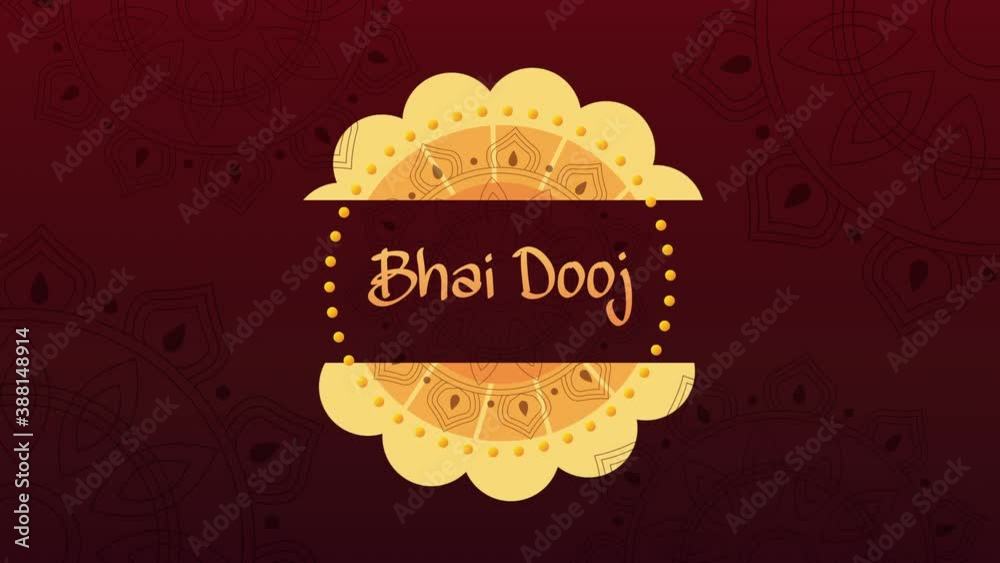 happy bhai dooj celebration animation with lettering in flower happy bhai dooj celebration animation with lettering in flower