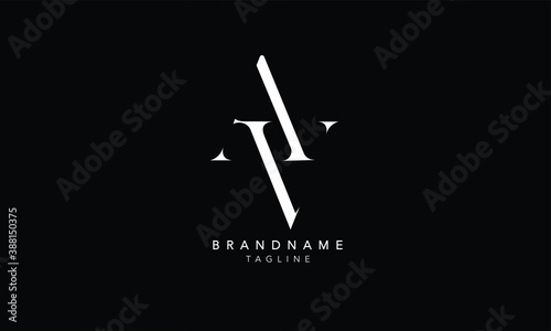 Alphabet letters Initials Monogram logo AV, VA, A and V
