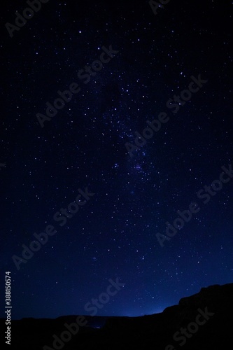 starry night in blue sky, bright stars, Argentina