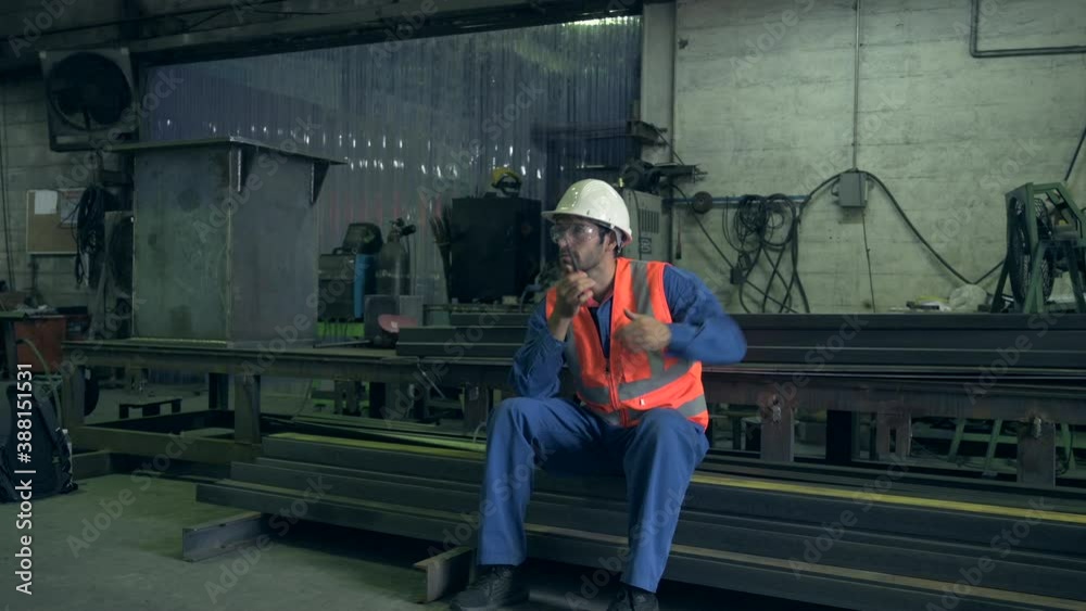 the worker is working in the factory the worker is working in the factory